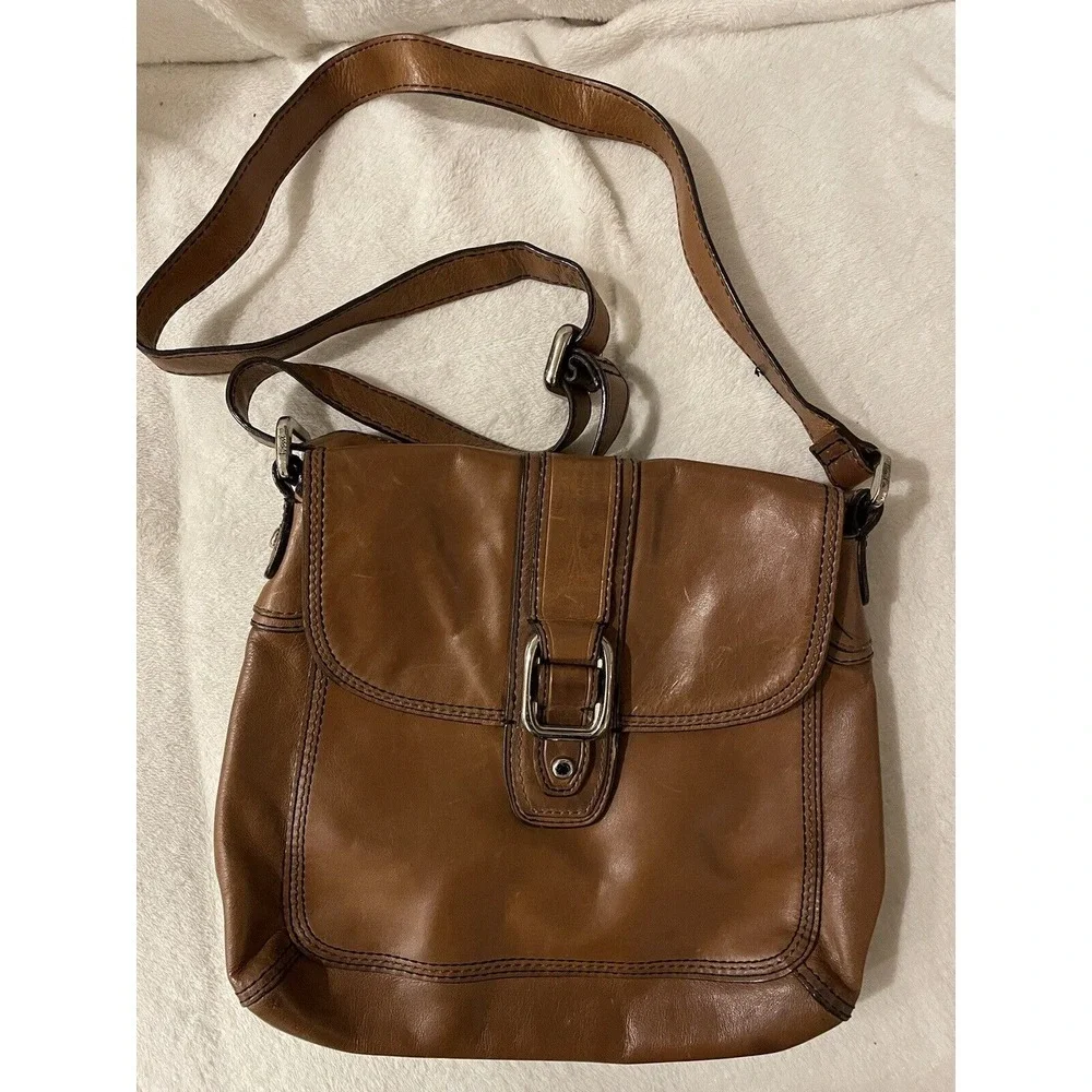Fossil Shoulder Bag Crossbody Bag Leather Brown Shoulder Bag Messenger Bag - Picture 5 of 9